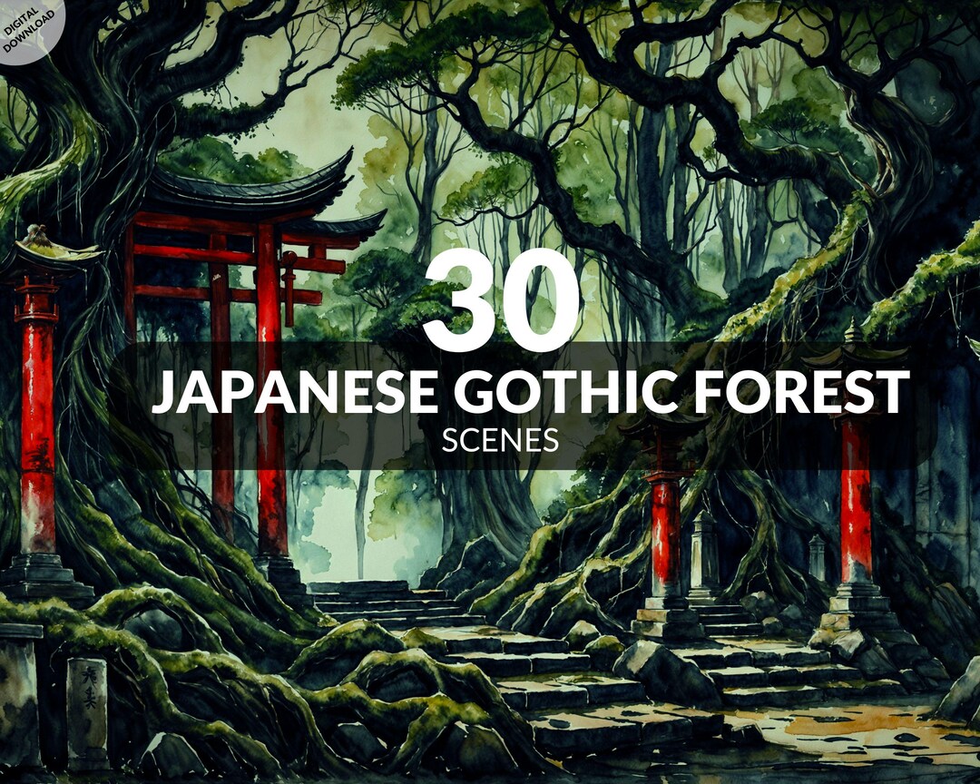 30 Japanese Dark Gothic Forest Backgrounds, Haunted Fantasy Forest ...