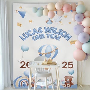 Personalized Linen Birthday Banner: Custom Name, Boho Wall Art