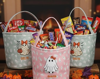 Süßes oder Saures Tasche, Süßes oder Saures Eimer, Halloween-Eimer, personalisiert, Halloween-Korb, Monogramm, Süßes oder Saures, Halloweentasche