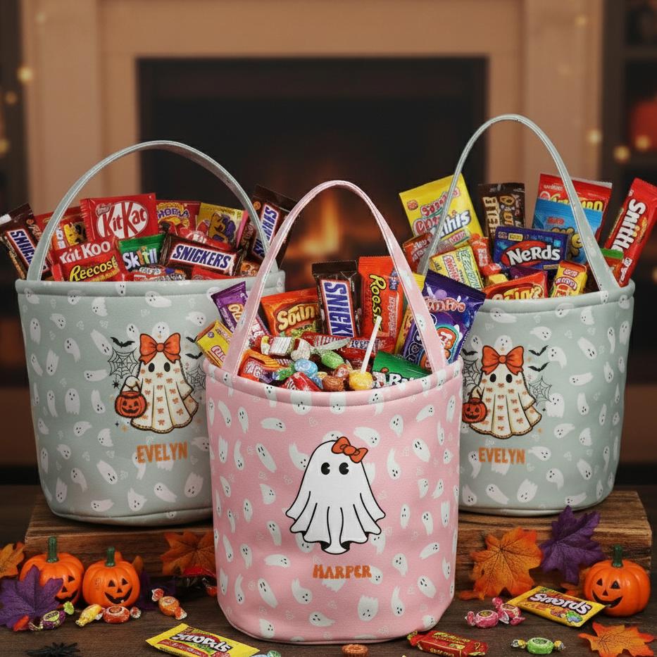 Trick or treat bag, Trick-or-treat bucket, Halloween Bucket, Personalized, Halloween Basket, monogram, trick-or-treat, Halloween bag