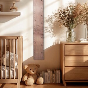 パーソナライズされた木製の成長チャート定規：子供用身長トラッカー、赤ちゃんの記念品