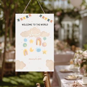 Gepersonaliseerde stoffen babyshowerbord, aangepast babyshowerbord, welkomstbord voor babyshower, babyshower op maat