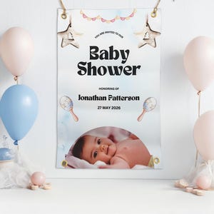 Personalized Canvas Baby Shower Sign, Custom Baby Shower Sign, Welcome Sign for Baby Shower, Custom Baby Shower Decor
