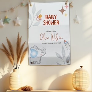 Welkomstbord voor babyshower, gepersonaliseerd stoffen babyshowerbord, bord babyshower op maat, decor babyshower op maat