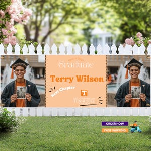 Personalized Graduation Banner: Photo, Name & School - Outdoor Decoration