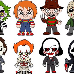 Spooky Horror Sticker Pack -  Decals for Laptop, Water Bottle, Planner - 16 Piece Set