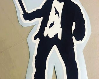 Slasher Mask Vinyl Decal: Classic Horror Movie Sticker