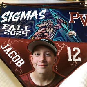 12 Baseball little league pennants