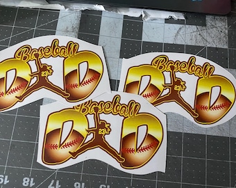DAD Baseball Stickers