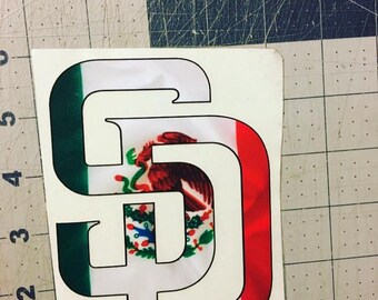 SD Vinyl Decal with Mexican Flag Design San Diego Pride Sticker