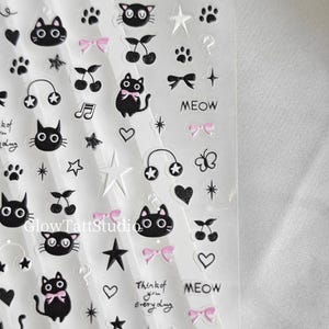 DIY Cute Cat Nail Stickers - Fun Peel and Stick Nail Art for Beginners - Affordable, High-Quality Cat Designs -Easy DIY Manicure Designs
