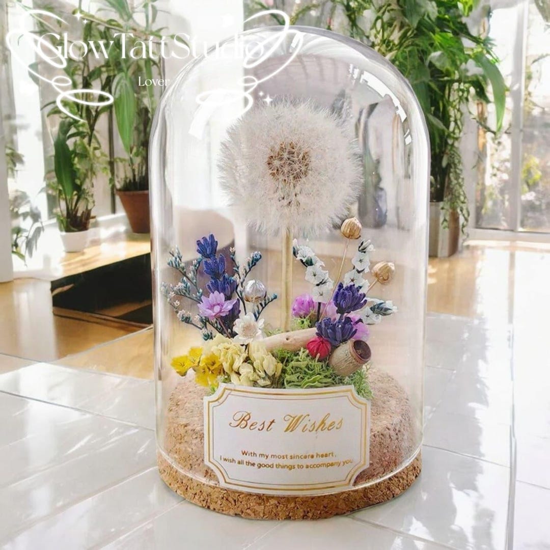 JoyFlower Preserved Real Dandelion In Glass Dome - Eternal Flower Gift For Women, Friends, Sisters - View #8