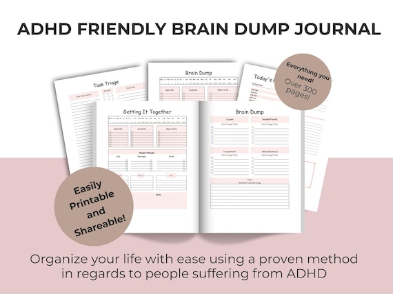 Brain Dump Planner Bundle A4: Printable Daily, Weekly, Monthly (PDF)