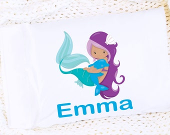 Standard Mermaid Pillowcase with Personalized Name