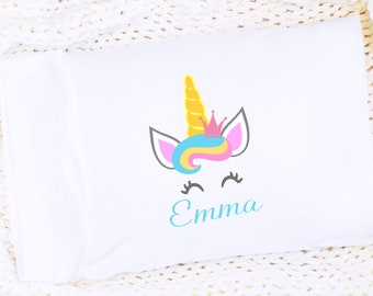 Standard Unicorn Pillowcase with Personalized Name