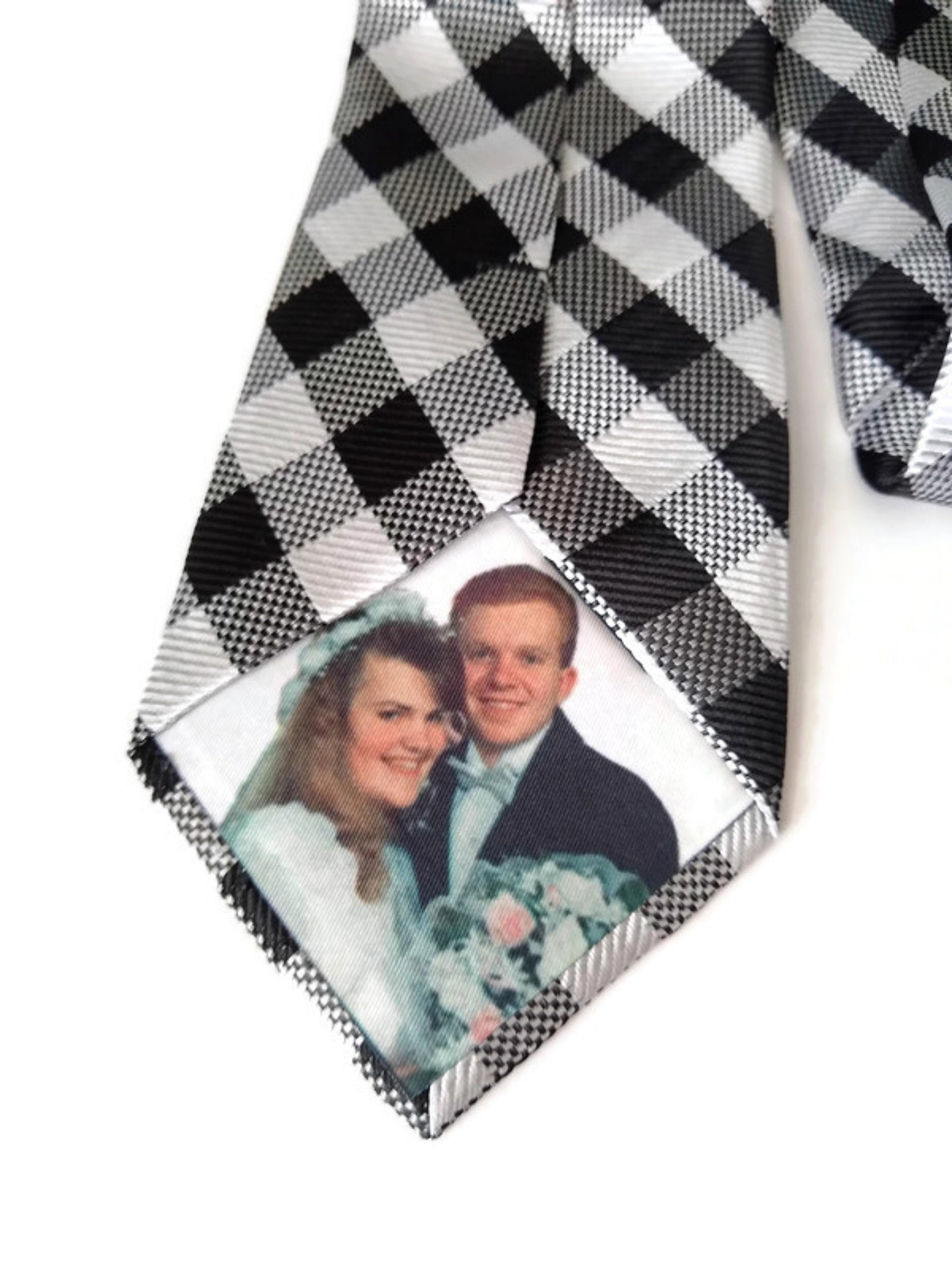 personalized tie with photo on back
