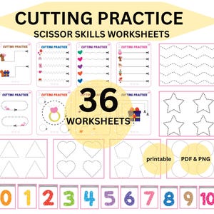 Cutting Scissor Skills|Cutting  Practice for Kid| fine motor practice| montessori & homeschool practice|cutting strips|preschool printable