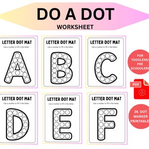Do A DOT Alphabet Printable Worksheets |Toddlers |Activity for Kids| Preschooler |Dot Marker coloring page |US letter |Do A Dot activity PDF