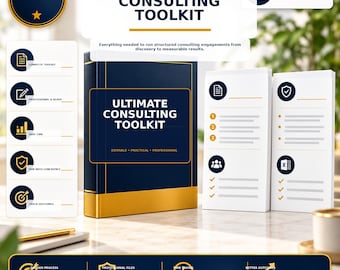 Kit de herramientas de consultoría definitivo: plantillas de Excel / Propuesta de consultoría empresarial, estrategia, panel de control de gestión de proyectos y paquete para clientes