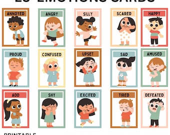 28 EMOTIONS Cards|Printable Photo Emotion Flashcards for Kids|Preschool & Toddler Activities|Montessori Education|Social Emotional Learning