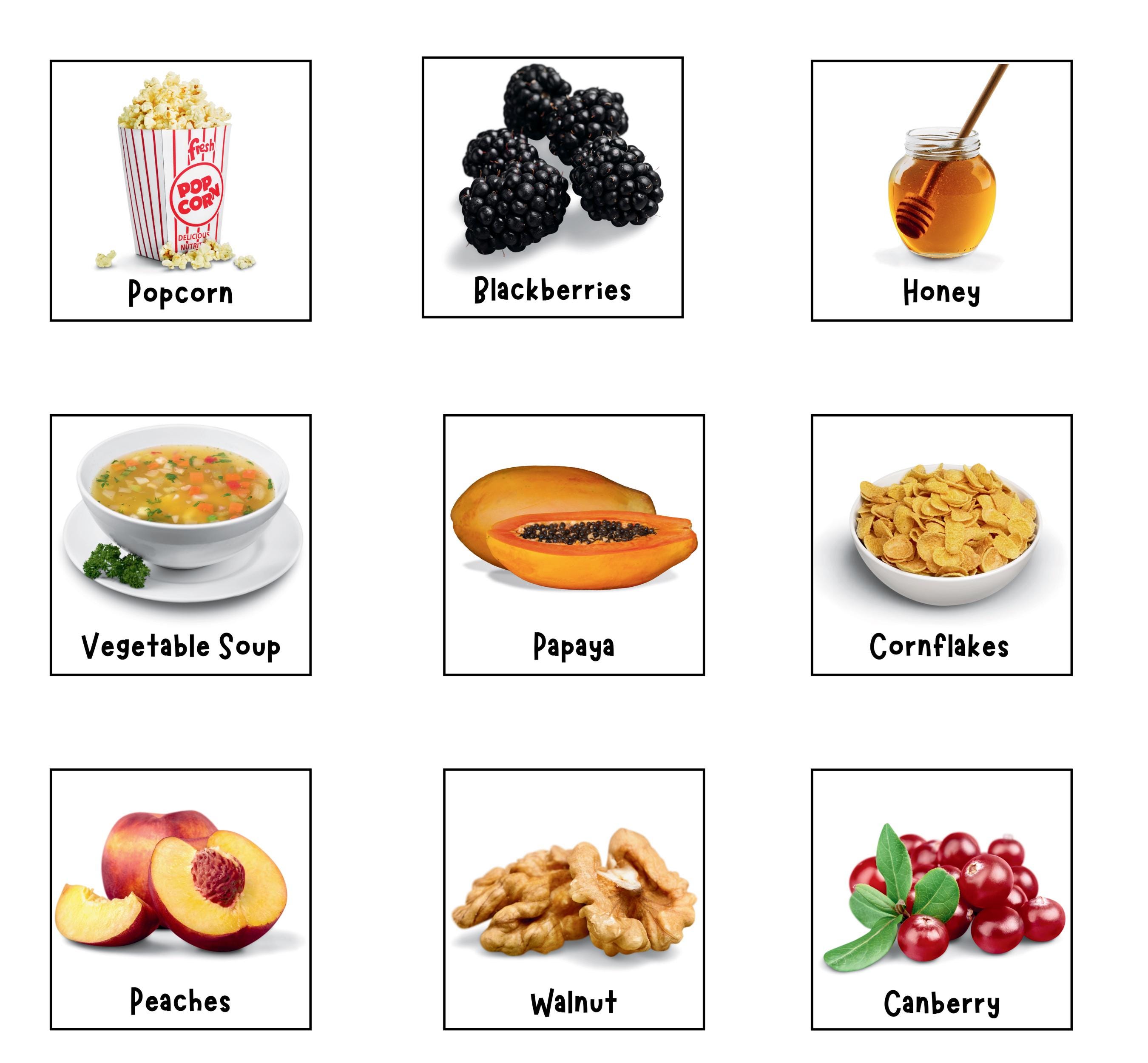 100 Food Flash Cards|pre-school Flashcards| Fruit and Vegetables ...