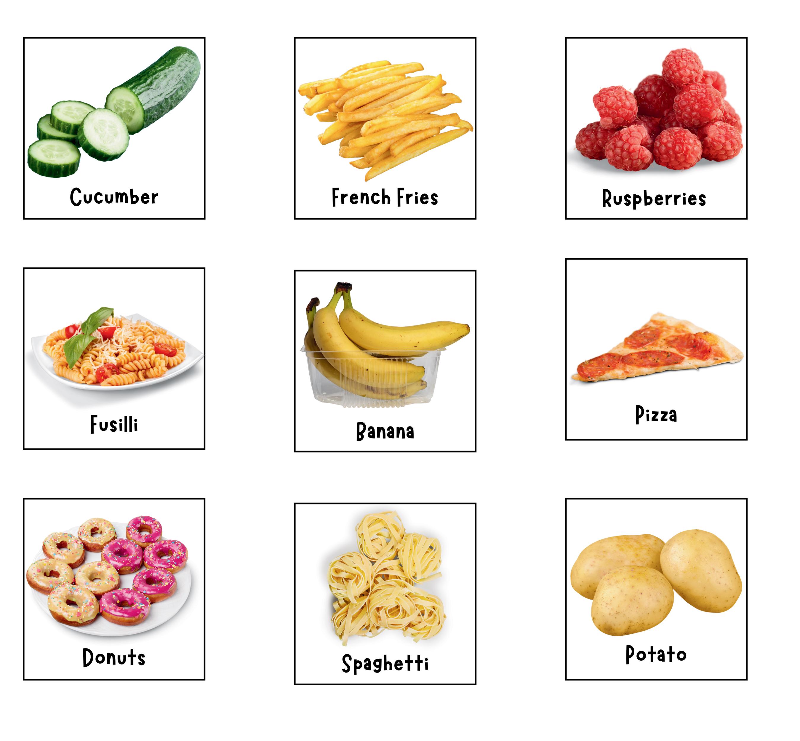 100 Food Flash Cards|pre-school Flashcards| Fruit and Vegetables ...