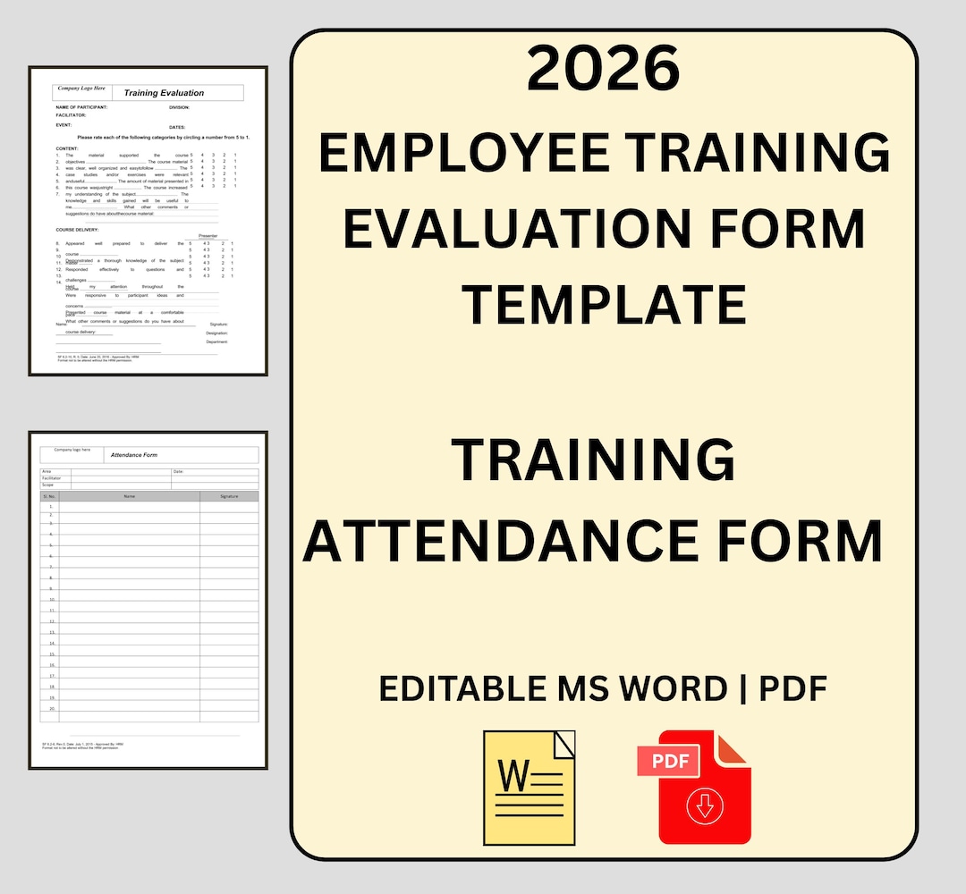 Employee Training Evaluation Form Template|staff Training Assessment ...