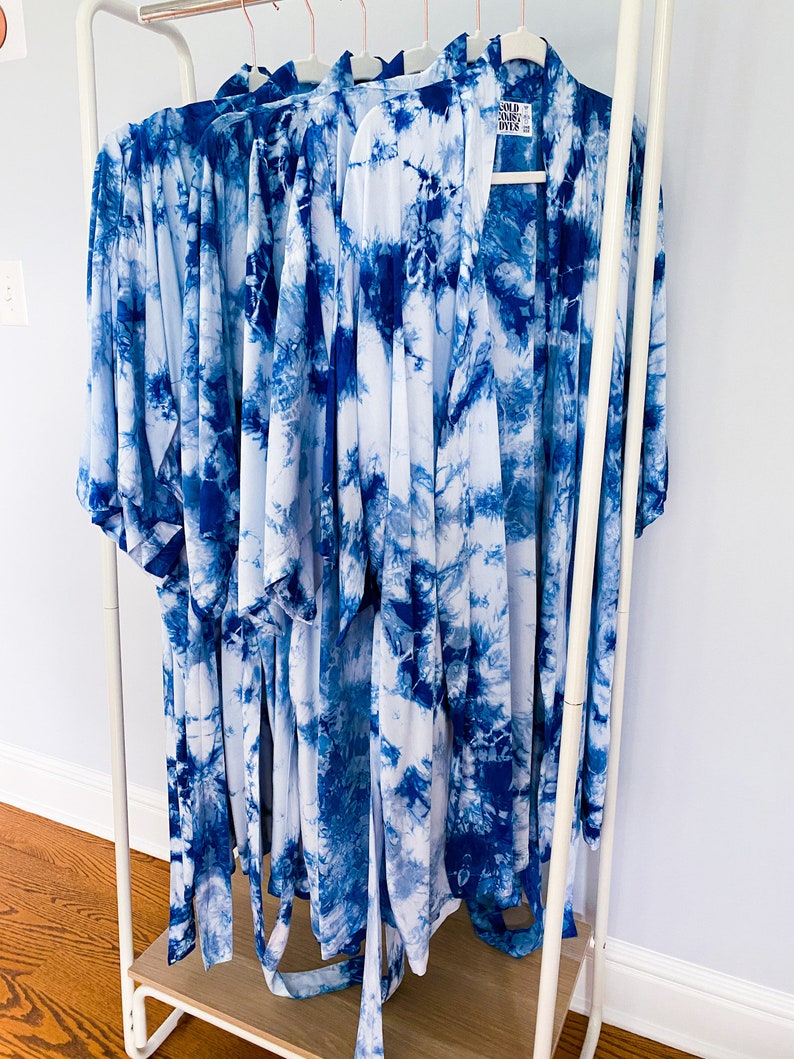INDIGO 100 Bamboo Rayon Robe / Shibori Indigo Robe / Rayon Etsy
