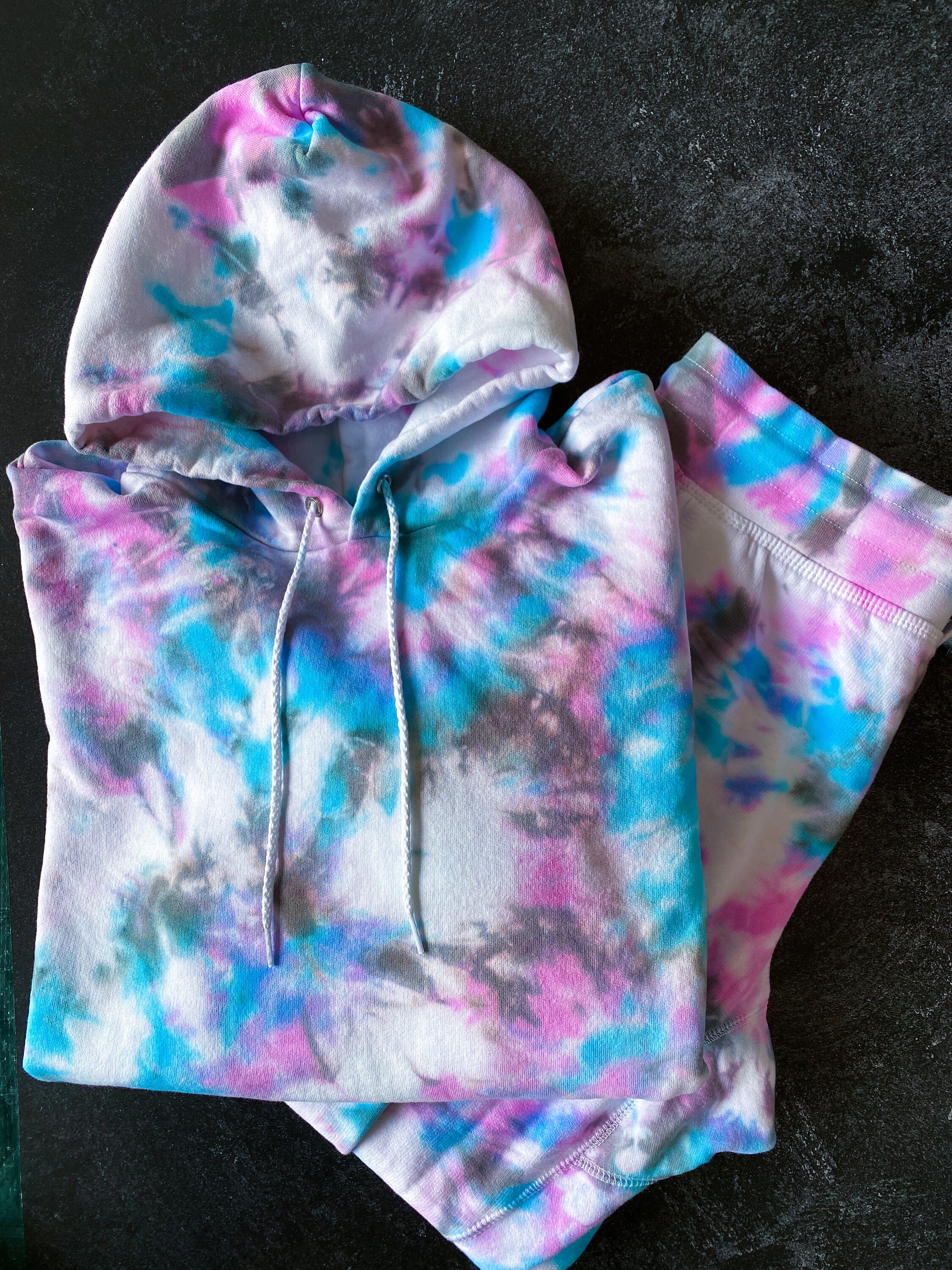 CLOUD 9 Pastel Pink Blue and Gray Tie Dye Hoodie or Crewneck - Etsy
