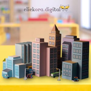 Modello di casa di carta stampabile per creare la tua città in miniatura.