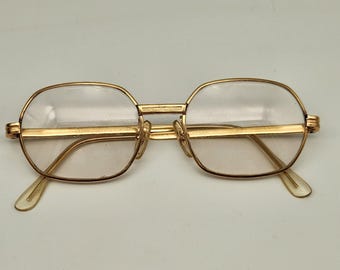 Armação de óculos vintage dourada Morel Adensco Desiree 68-50, fabricada na França.