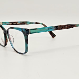 Seraphin by OGI Eyeglasses Frames Blue Marble 53 - 17 - 142 Handmade In Japan