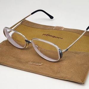 YSL メガネ フレーム ヴィンテージデザイン ケース付 YvesSaintLaurent イヴサンローラン サイドYSLロゴ 眼鏡フレーム