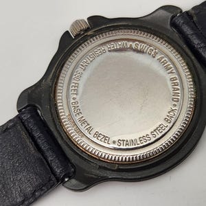 Swiss Army 330 Water Resistent Swiss Wristwatch Leather Band - New Battery image 7