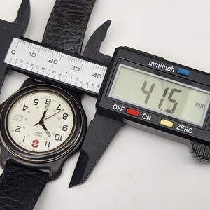 Swiss Army 330 Water Resistent Swiss Wristwatch Leather Band - New Battery image 11