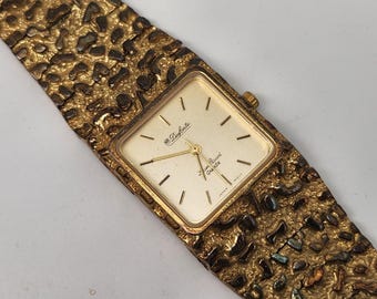 激レア！！ Gruen nugget クオーツ 不動品 タイラーザクリエター Vintage Gruen Women's Quartz Watch: Gold Plated Nugget Band, 6