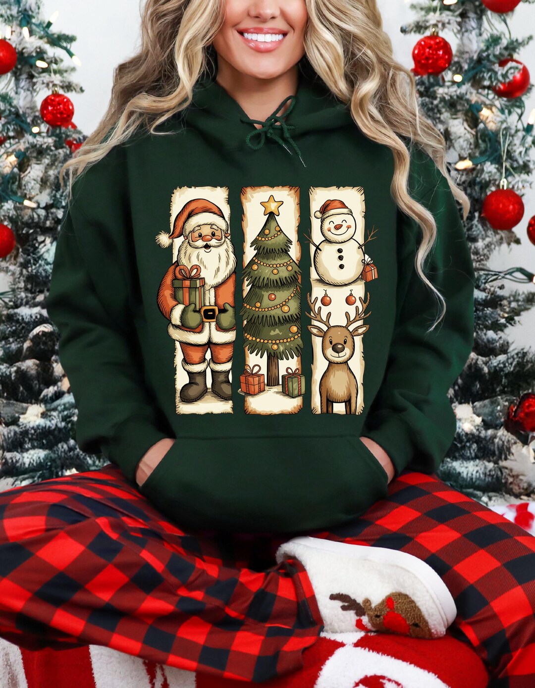 Christmas Stamps Unisex Hoodie