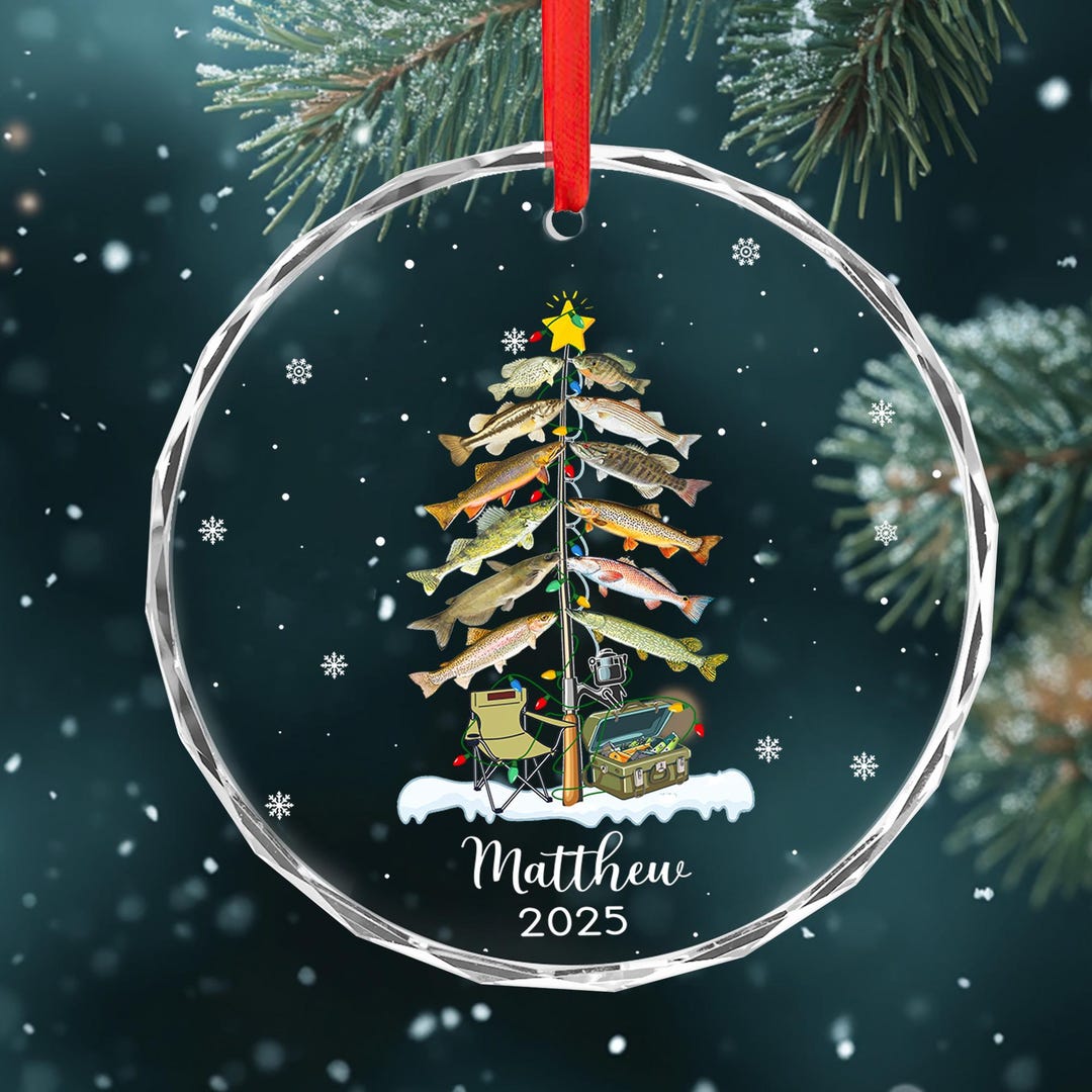 Curated visual reference: Fresh Look at Personalized Fishing Glass Ornament Fish Christmas Tree Ornament