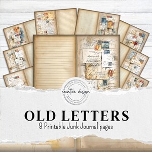 Handwritten Letters For Junk Journal – Vintage Ephemera, Antique Letter Pages, Printable Journal Kit, Old Postage Collage Stationery – JJ041