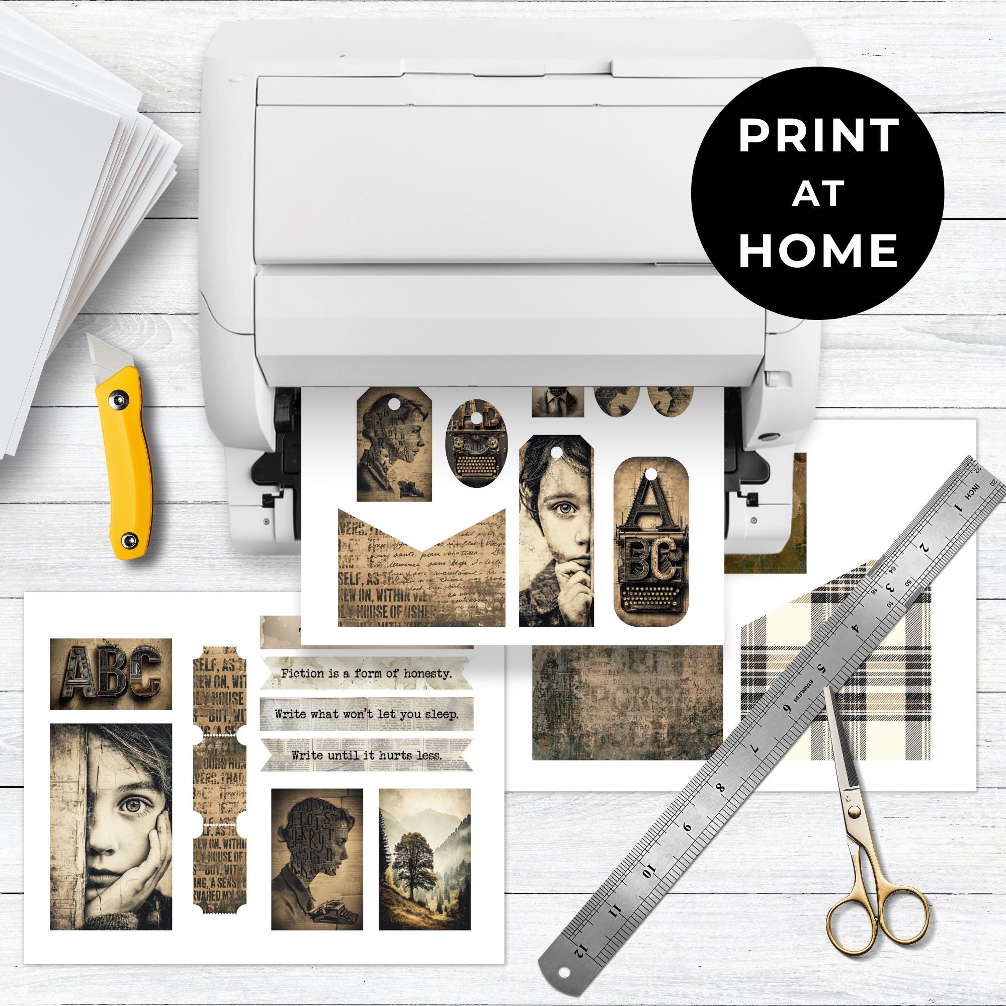 Junk Journal Ephemera Typewriter Tags – Printable Vintage Writer Kit ...