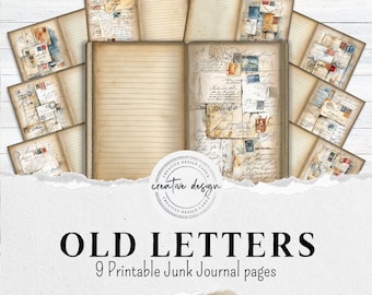 Handwritten Letters For Junk Journal – Vintage Ephemera, Antique Letter Pages, Printable Journal Kit, Old Postage Collage Stationery – JJ041