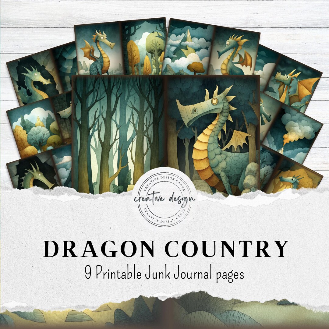 Dragon Junk Journal Pages – Fantasy Printable Ephemera Kit With ...