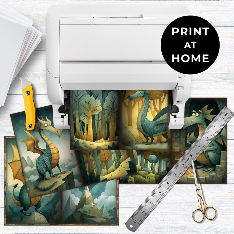 Dragon Junk Journal Pages – Fantasy Printable Ephemera Kit With ...