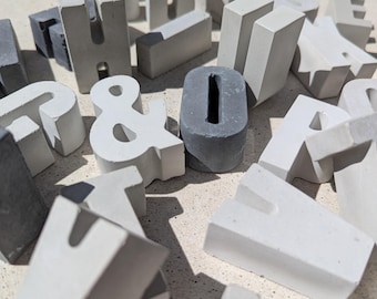 Handmade Concrete Letters | Cement Letter Personalized Gift Wedding Gift Home Decor Customized Name Decor Babyshower Fridge Magnet
