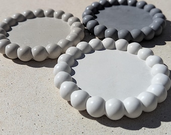 Handmade Bubble Concrete Coaster: Minimalist Plant Saucer