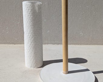 Concrete Paper Towel Holder |  Handmade Cement Gift For Housewarming Gift Concrete Base Minimal Home Decor Industrial Style Kitchen Decor