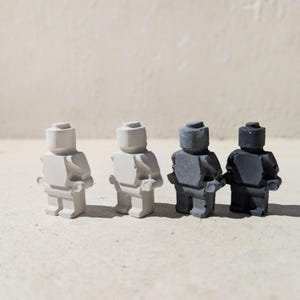 Handmade Concrete Robot Family Sculpture, Handmade Robot Figurines, Modern Minimalist Home Decor, Industrial Desk Decor