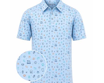 Polo de golf para papá niño, lindo estampado de bebé, regalo del Día del Padre, camiseta divertida para papá, polo de golf para hombre