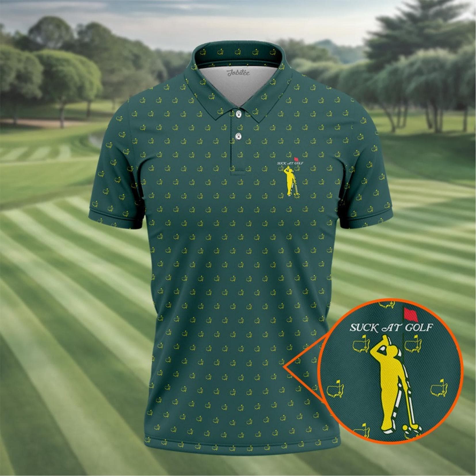 Discover Suck At Golf Augusta Golf Polo Shirt, Augusta Inspired Golf Apparel, Funny Golf Polo, Golf Gift for Men