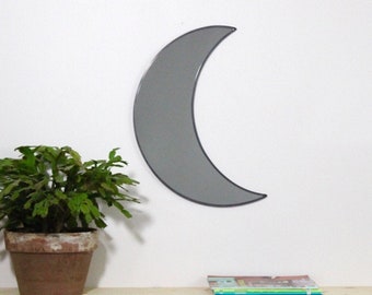 Moon Mirror Handmade Wall Mirror Half Moon Crescent Waxing Waning Miroir